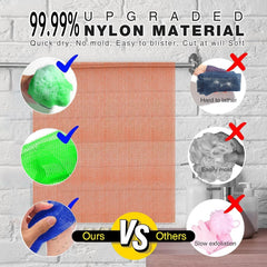 UJFQBH 3 Pieces African Bath Sponge African Net Long Net Bath Sponge Exfoliating Shower Body Scrubber Back Scrubber Skin Smoother,Great for Daily Use (Orange、Blue、Green)