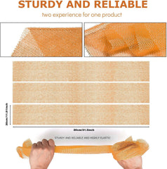 UJFQBH 3 Pieces African Bath Sponge African Net Long Net Bath Sponge Exfoliating Shower Body Scrubber Back Scrubber Skin Smoother,Great for Daily Use (Yellow,Yellow,Yellow)