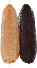 African Net Sponge Authentic, 2 Pieces African Exfoliating Net Sponge with Knots, Quick-Drying Body Scrub Net, Bath Washcloth Loofah for Women and Men (Brown+Champagne Gold)