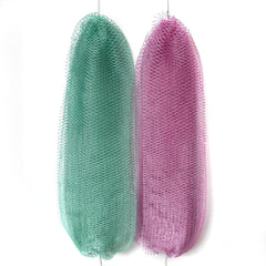 African Net Sponge Authentic, 2 Pieces African Exfoliating Net Sponge with Knots, Quick-Drying Body Scrub Net, Bath Washcloth Loofah for Women and Men (Seafoam+Lavender Pink)