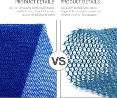 UJFQBH 3 Pieces African Bath Sponge African Net Long Net Bath Sponge Exfoliating Shower Body Scrubber Back Scrubber Skin Smoother,Great for Daily Use(Blue,Black,Off-White)
