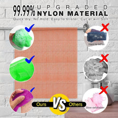 UJFQBH 3 Pieces African Bath Sponge African Net Long Net Bath Sponge Exfoliating Shower Body Scrubber Back Scrubber Skin Smoother,Great for Daily Use (Purple， Pink，Green)
