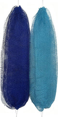 African Net Sponge Authentic, 2 Pieces African Exfoliating Net Sponge with Knots, Quick-Drying Body Scrub Net, Bath Washcloth Loofah for Women and Men (Navy Blue+Baby Blue)